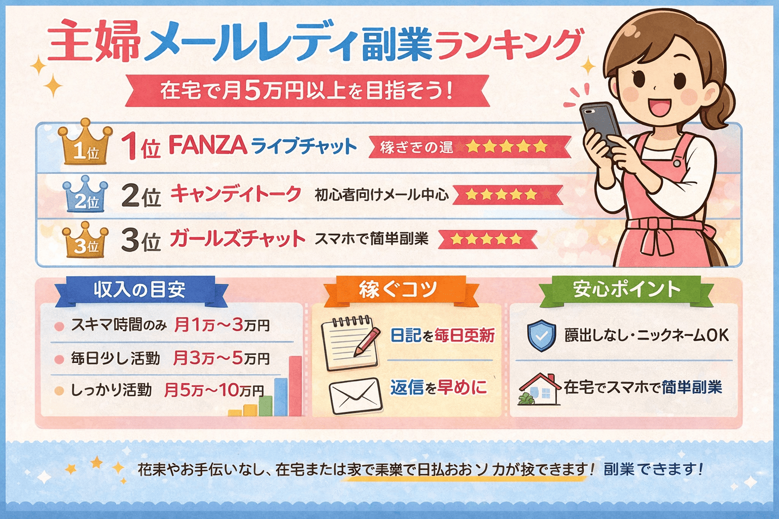 主婦メールレディ副業ランキング